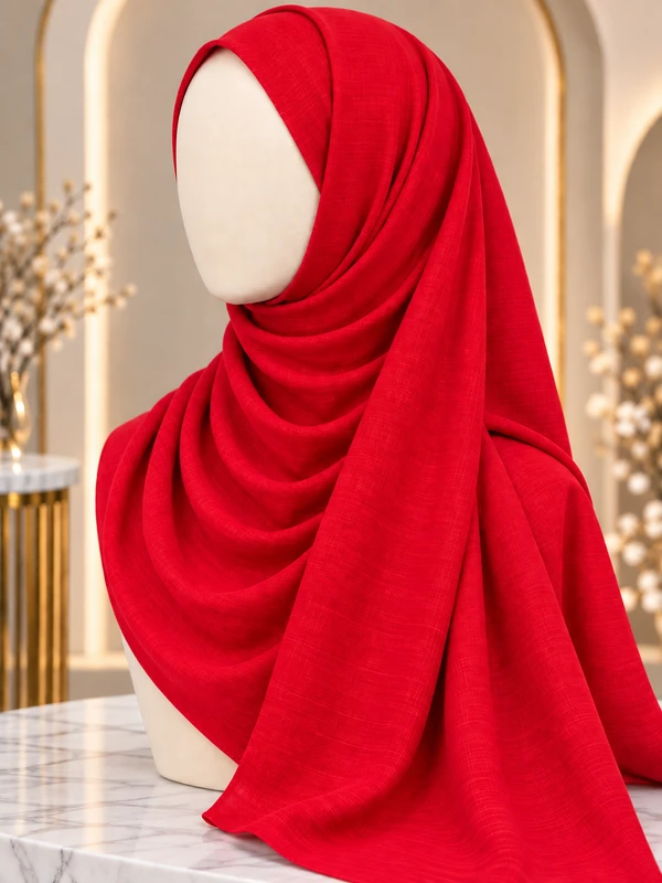 Bright Red Premium Turkish Hijab